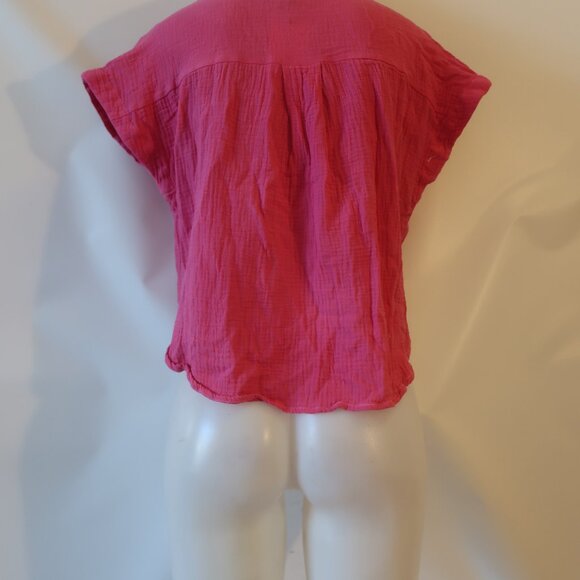 NWT Womens Romi Basha Rose Pink "Michelle" Leopard & Paisley Button Down Shirt S - Picture 7 of 8